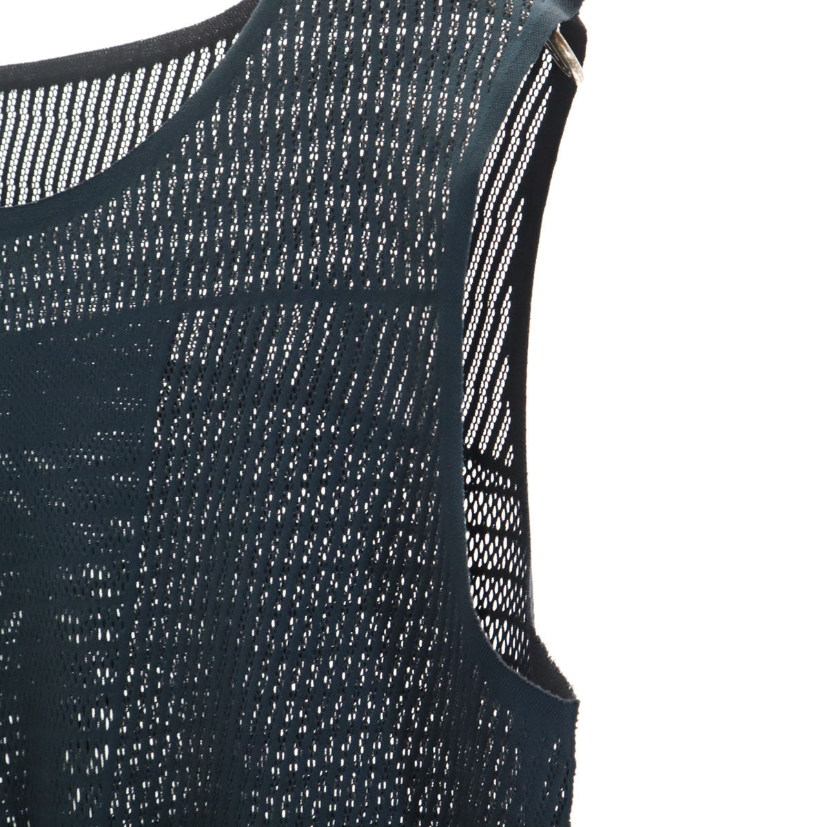 PLEATS PLEASE プリーツプリーズ 日本製 ノースリーブ A-POC ワンピース 3 ネイビー イッセイミヤケ メッシュ レディース