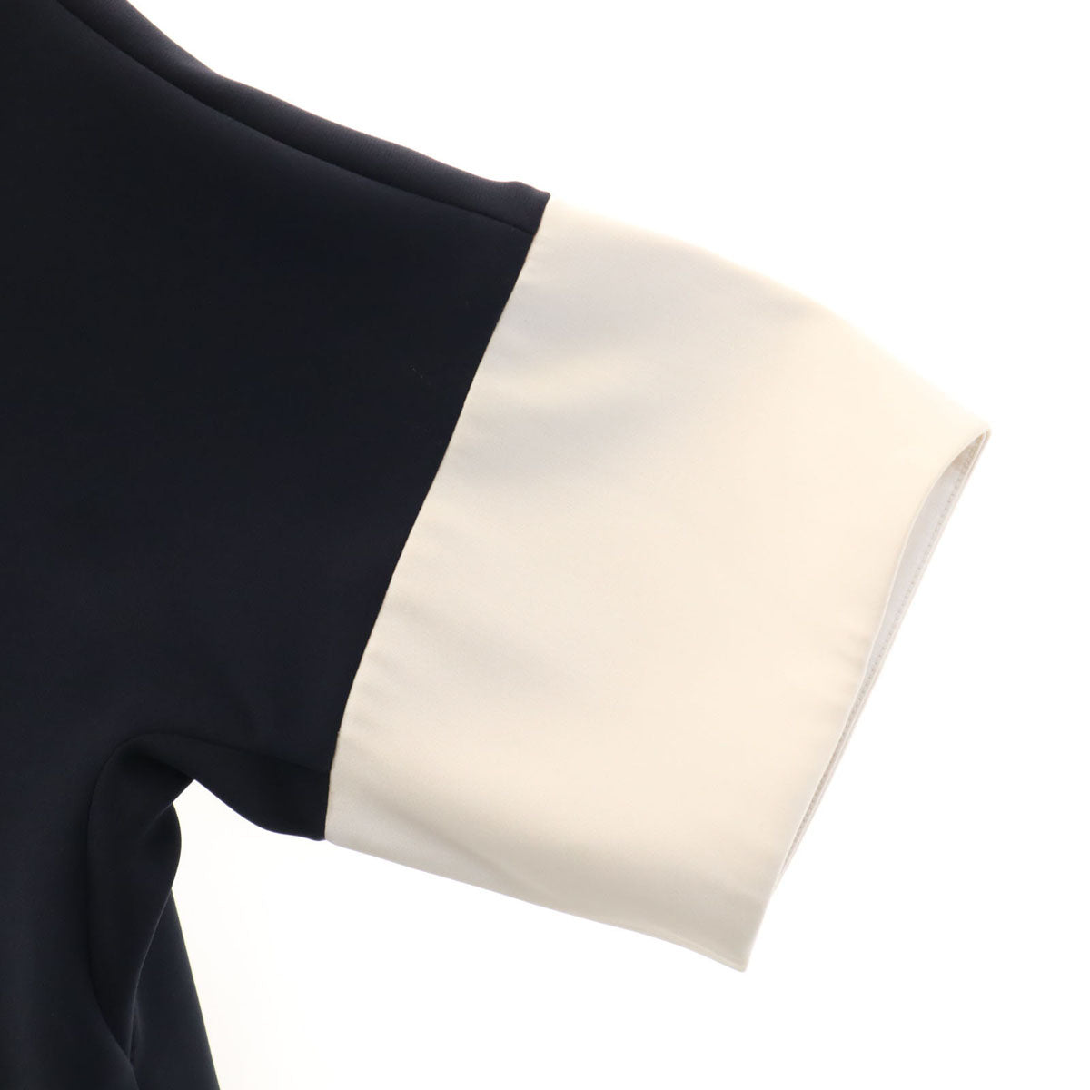 FOXEY NEW YORK フォクシーニューヨーク 日本製 5分袖 ワンピース 38 ネイビー レディース