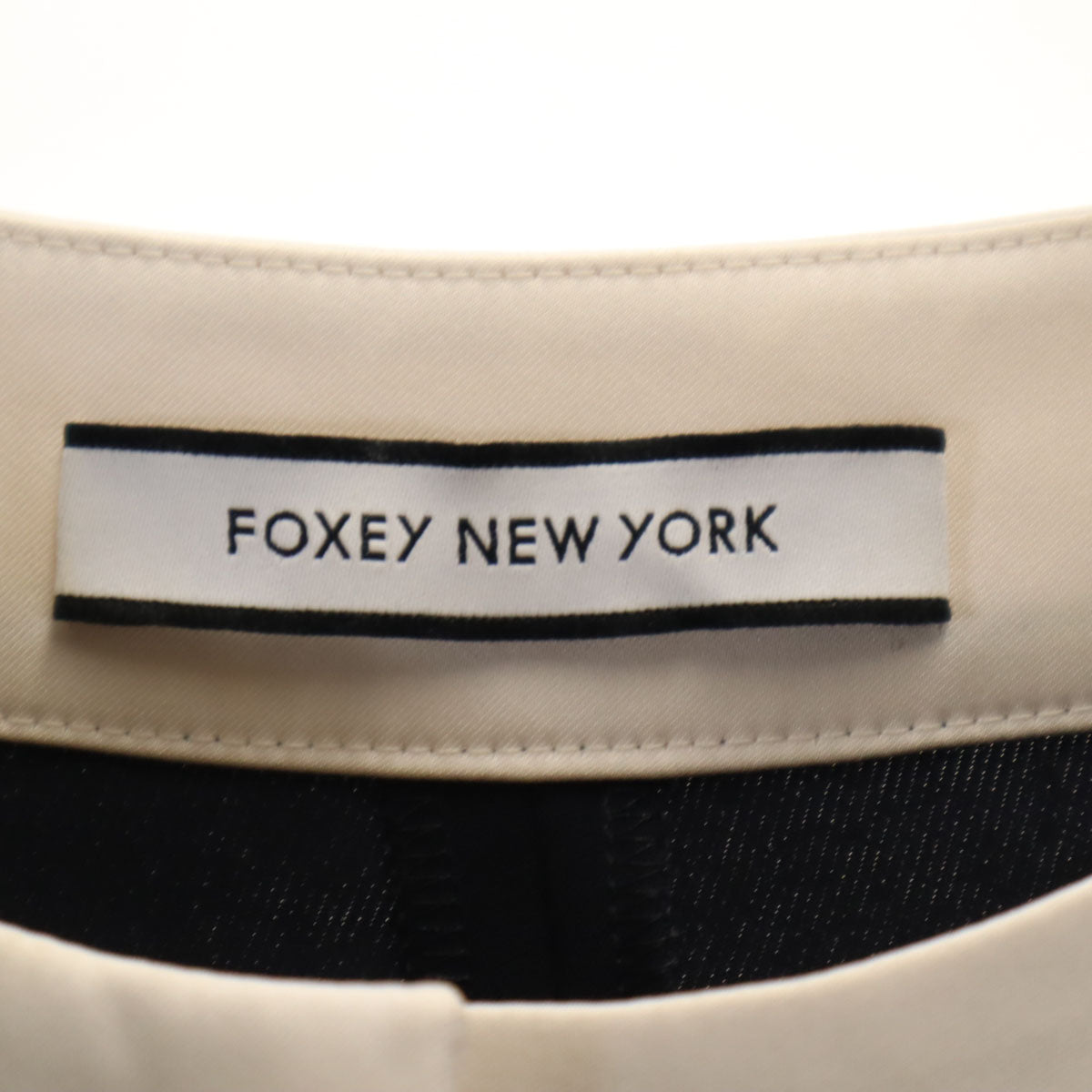 FOXEY NEW YORK フォクシーニューヨーク 日本製 5分袖 ワンピース 38 ネイビー レディース