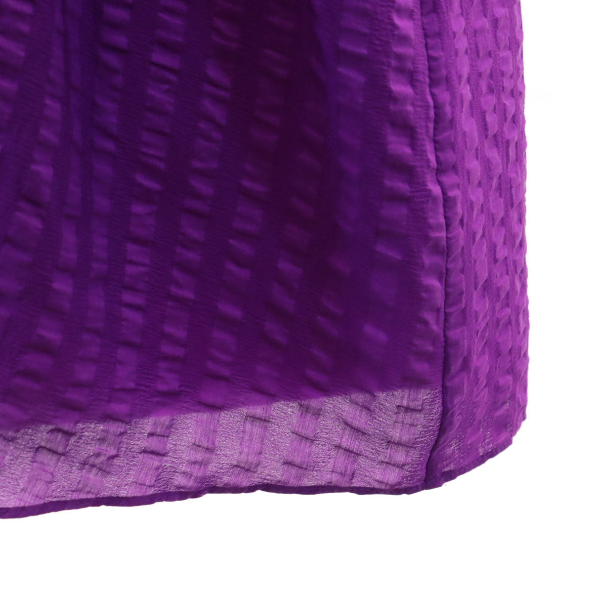 BALENCIAGA.SILK バレンシアガ シルク 半袖 Vネック ワンピース 38 パープル フレンチスリーブ レディース