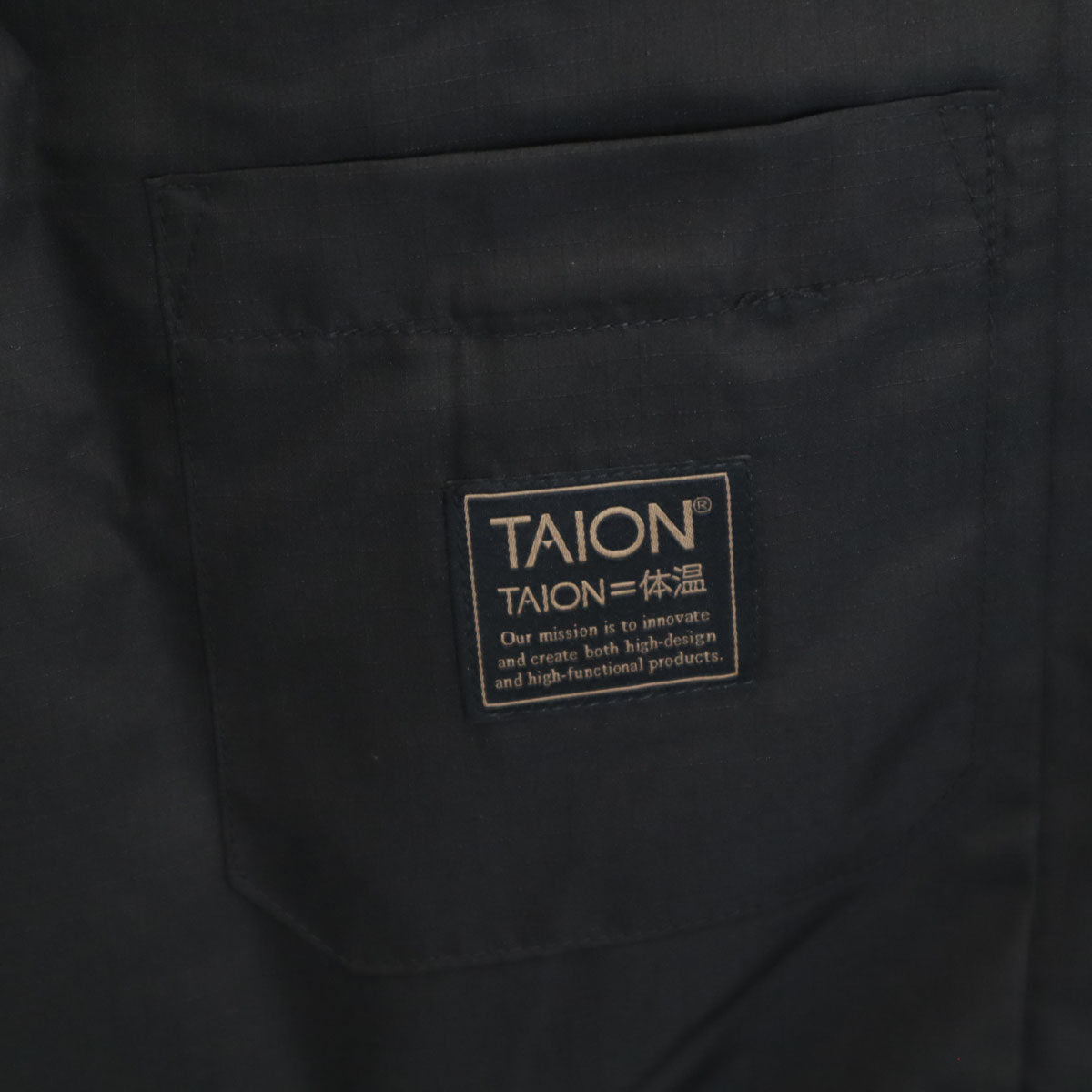 TAION タイオン リップストップ ステンカラーコート S ブラック メンズ