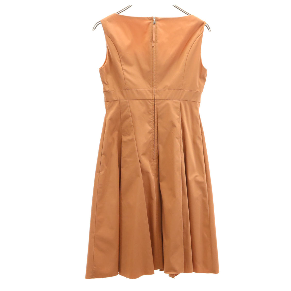 FOXEY NEW YORK フォクシーニューヨーク 日本製 ノースリーブ ワンピース 40 オレンジブラウン レディース