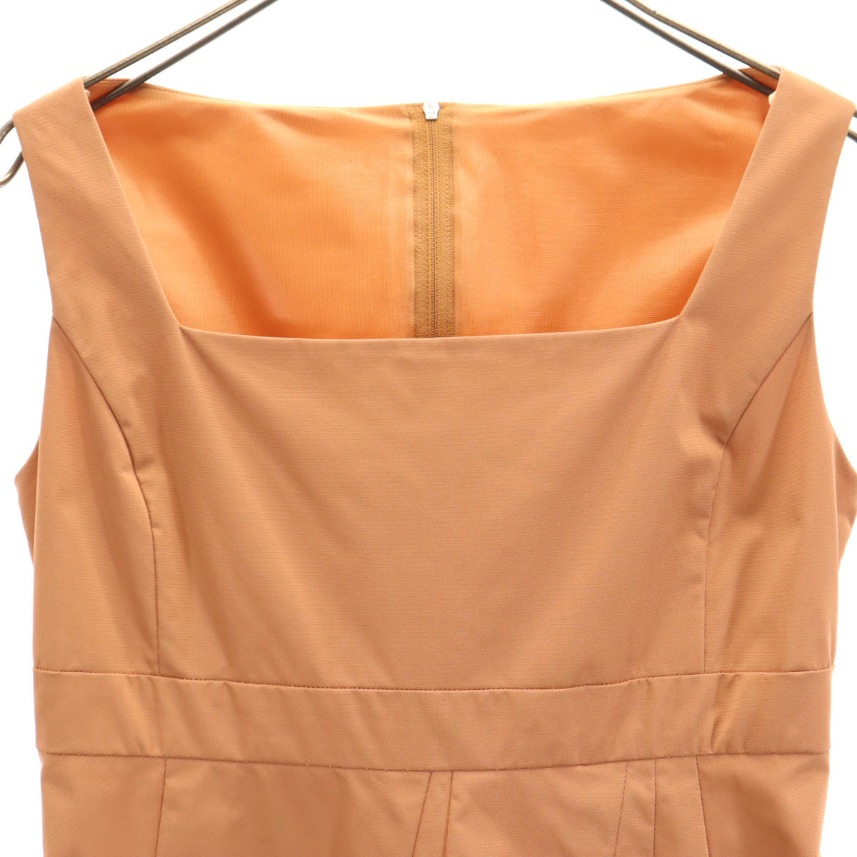 FOXEY NEW YORK フォクシーニューヨーク 日本製 ノースリーブ ワンピース 40 オレンジブラウン レディース