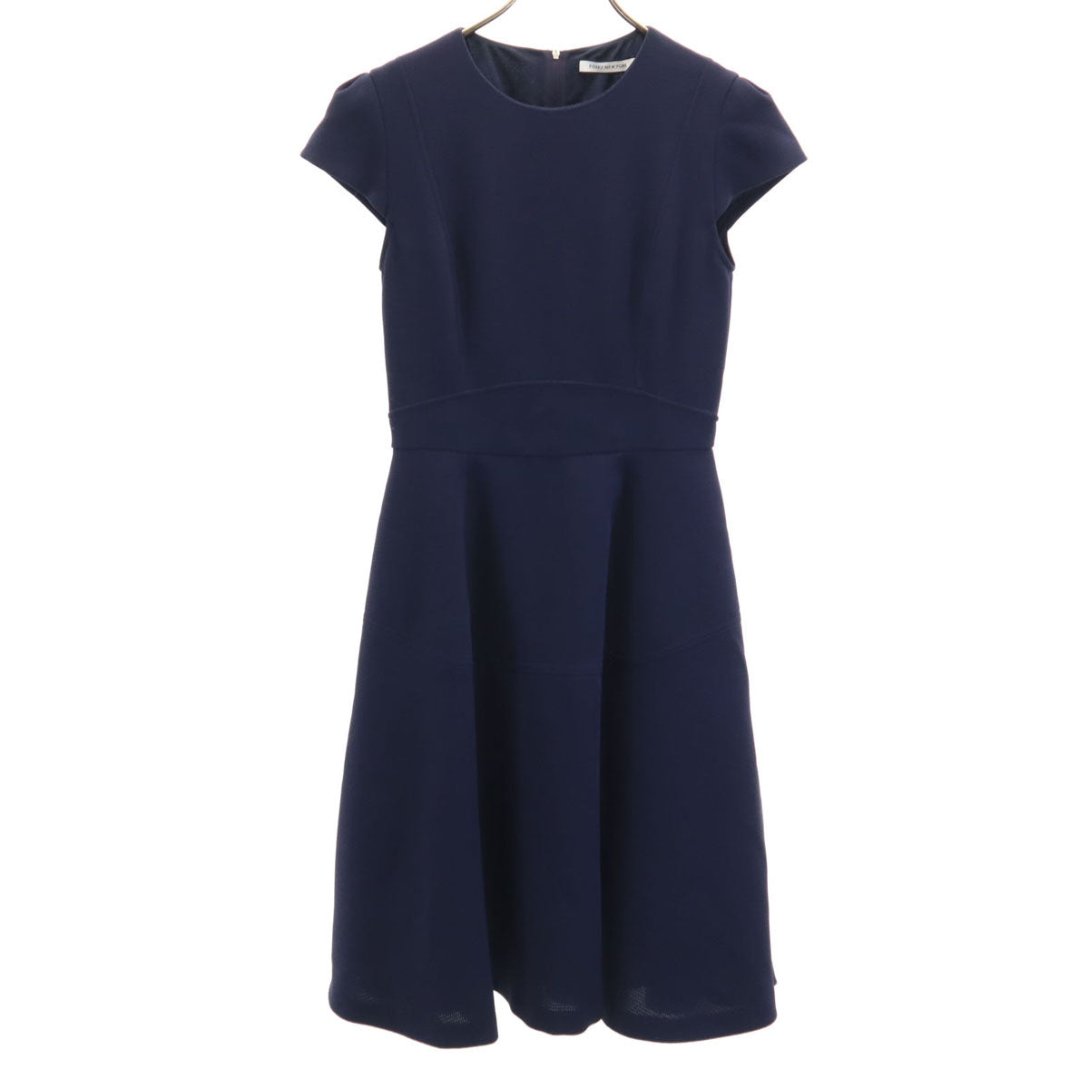 FOXEY NEW YORK フォクシーニューヨーク 日本製 半袖 フレンチスリーブ ワンピース 40 ネイビー レディース