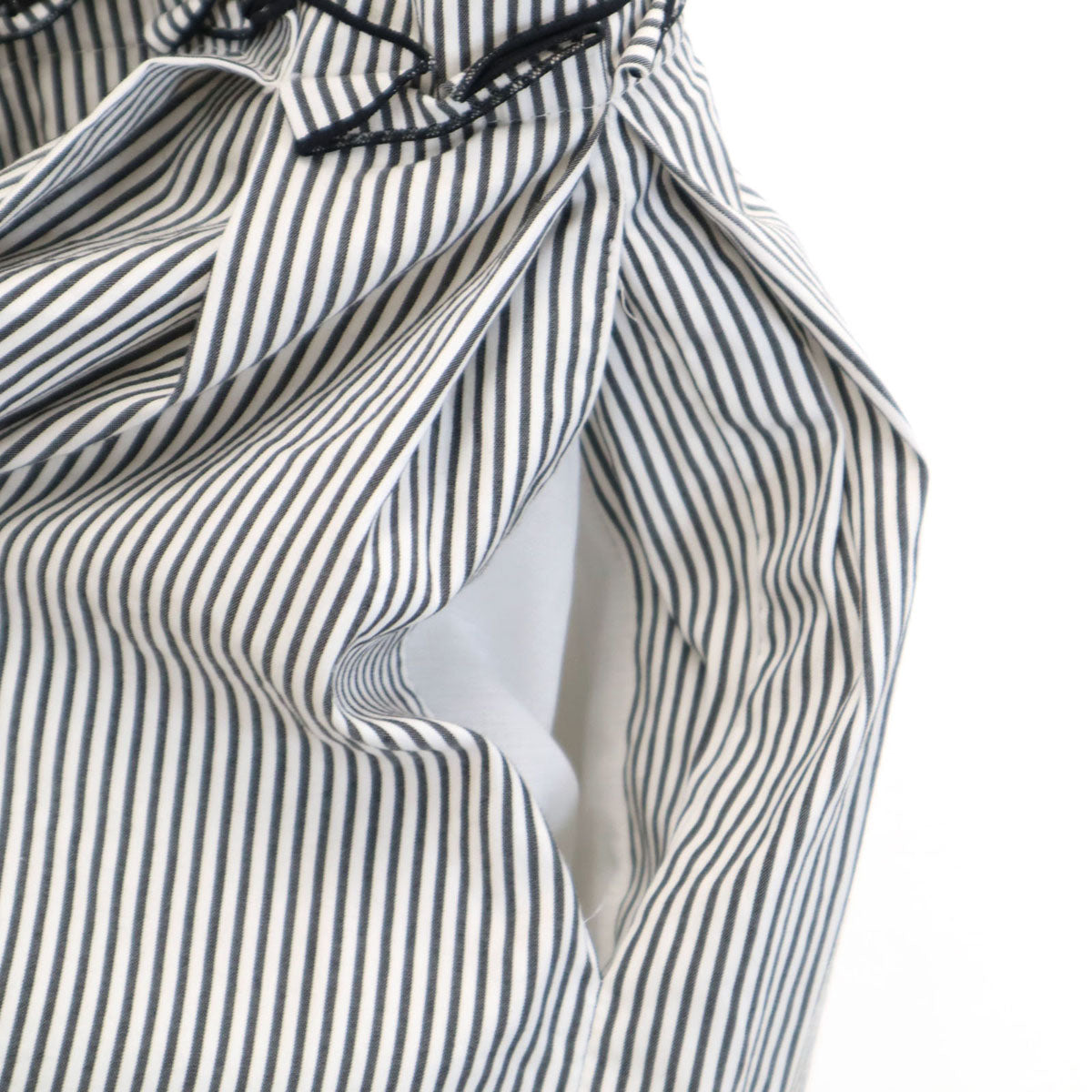 Rene basic ルネベーシック 日本製 ストライプ柄 ノースリーブ ワンピース 36 ホワイト レディース