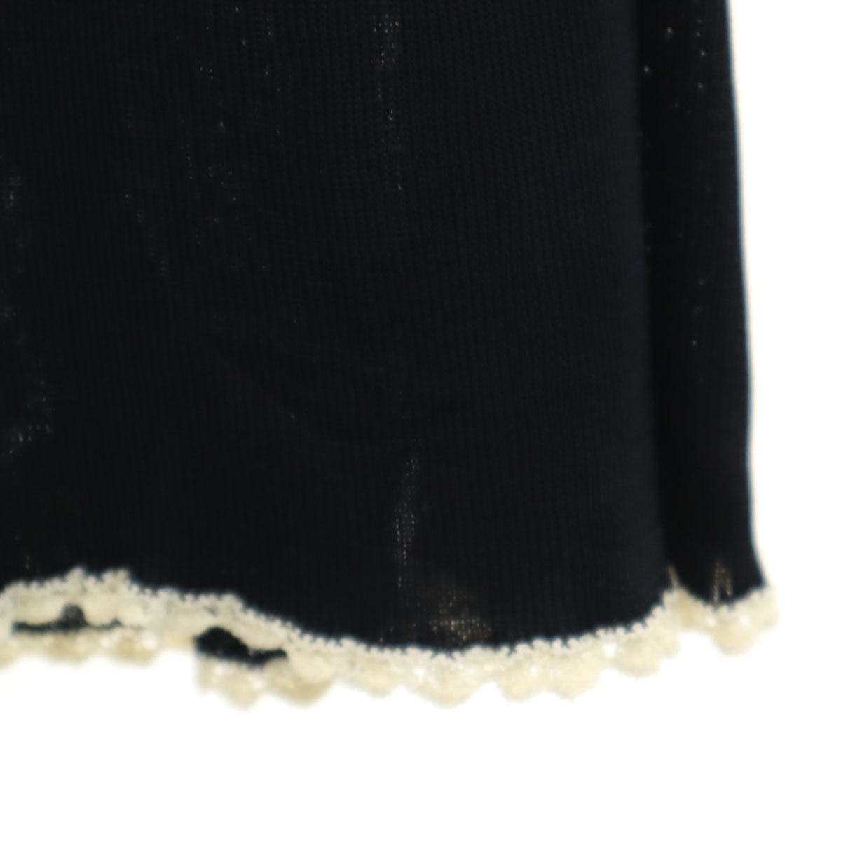 FENDI フェンディ イタリア製 ノースリーブ ニット ワンピース 46 濃紺 レディース