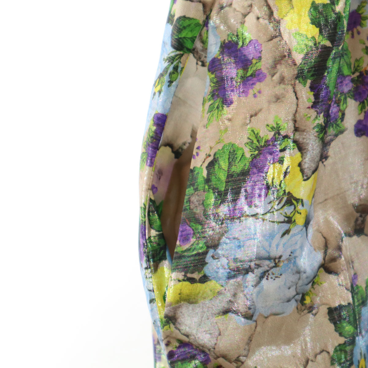 MSGM エムエスジーエム イタリア製 花柄 ノースリーブ ミニワンピース 42 ベージュブラウン レディース