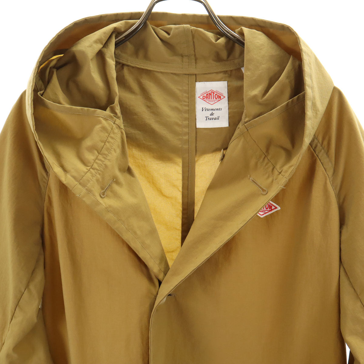 Danton ダントン ナイロン フード コート 34 キャメル レディース