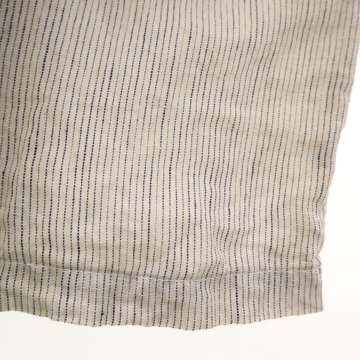 ichi イチ 日本製 リネン ストライプ柄 長袖 ボートネック ワンピース アイボリー レディース