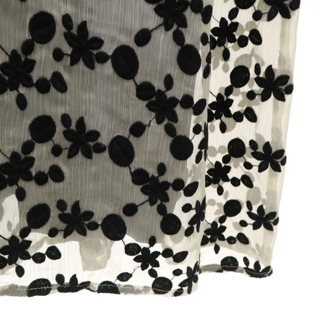 未使用 CLANE クラネ フラワー柄 5分袖 エンブロイダリー ワンピース 1 ブラック レディース