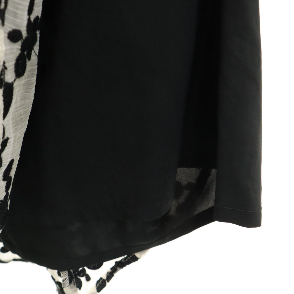 未使用 CLANE クラネ フラワー柄 5分袖 エンブロイダリー ワンピース 1 ブラック レディース