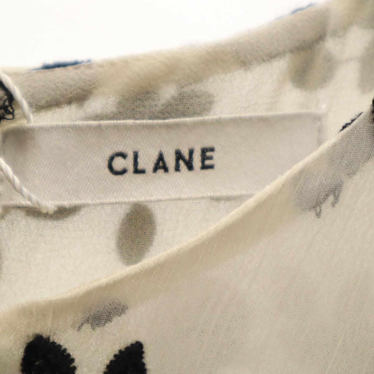 未使用 CLANE クラネ フラワー柄 5分袖 エンブロイダリー ワンピース 1 ブラック レディース