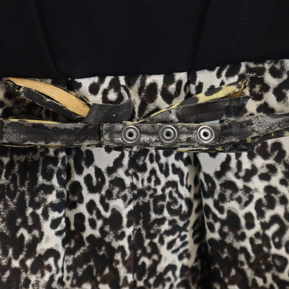 MAX MARA マックスマーラ レオパード切替 ノースリーブ ワンピース M 黒系 レディース