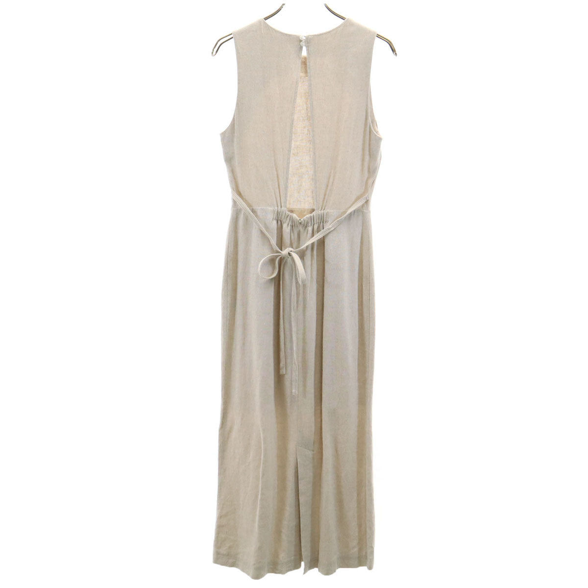 SNIDEL スナイデル 日本製 リネンブレンド ノースリーブ バックリボンマーメイド ロングワンピース 0 ベージュ レディース