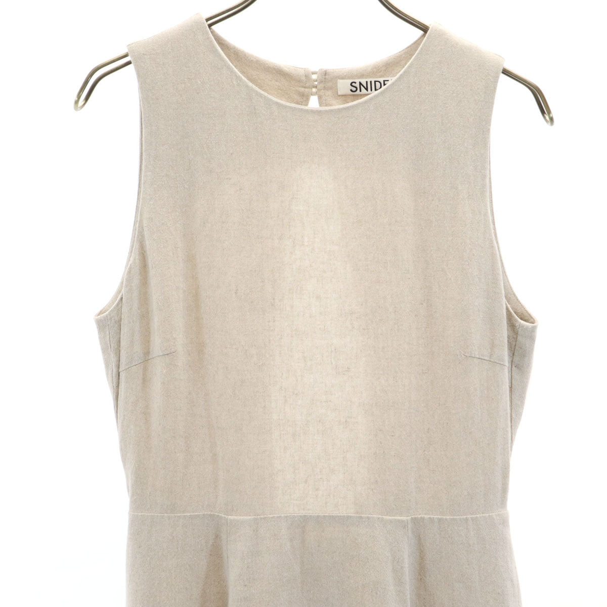 SNIDEL スナイデル 日本製 リネンブレンド ノースリーブ バックリボンマーメイド ロングワンピース 0 ベージュ レディース