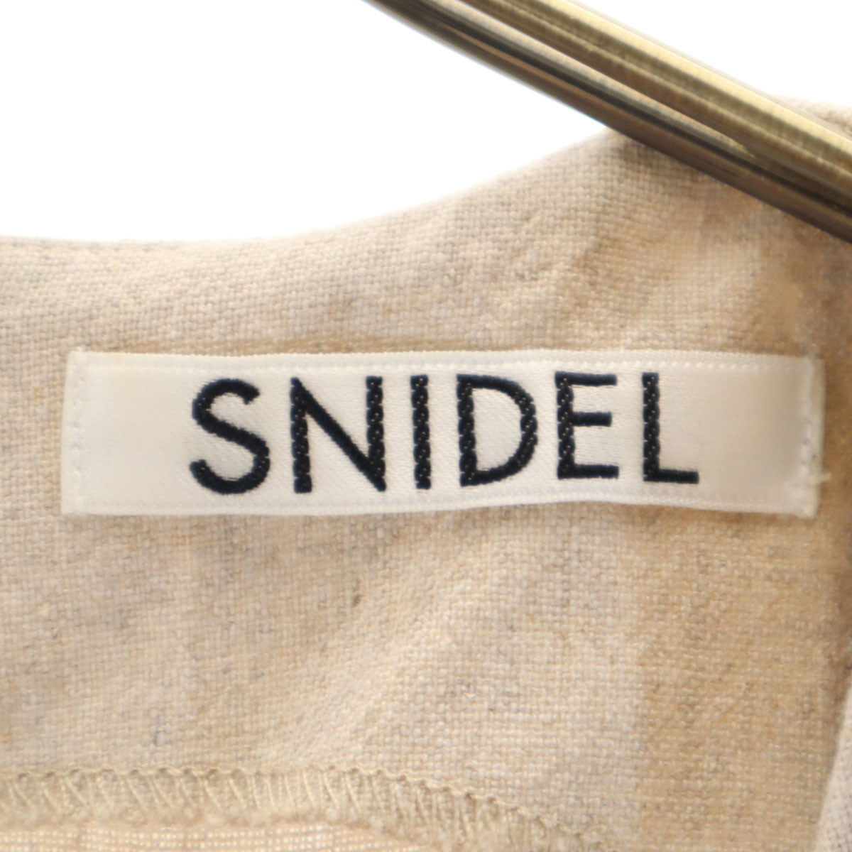 SNIDEL スナイデル 日本製 リネンブレンド ノースリーブ バックリボンマーメイド ロングワンピース 0 ベージュ レディース