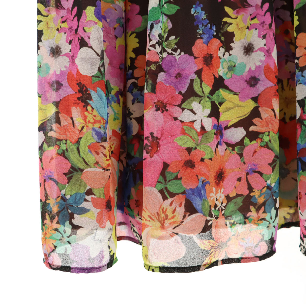 TOCCA トッカ 日本製 花柄 ノースリーブ 膝丈ワンピース 4 ブラック レディース