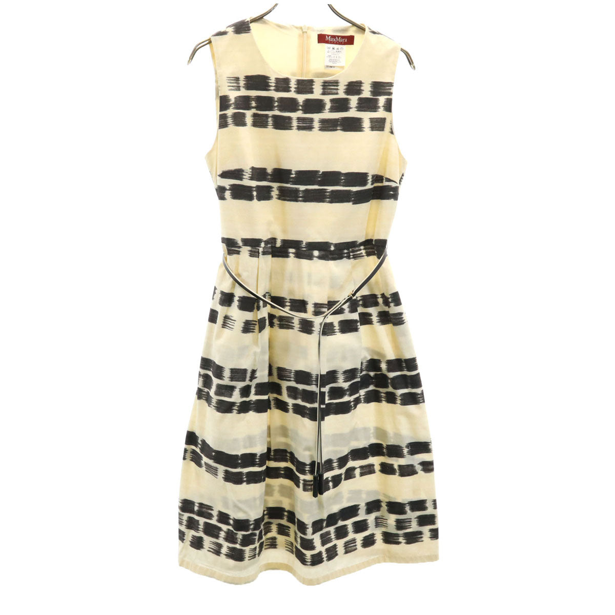 MAX MARA マックスマーラ 総柄 ノースリーブ ワンピース 40 ベージュ系 レディース