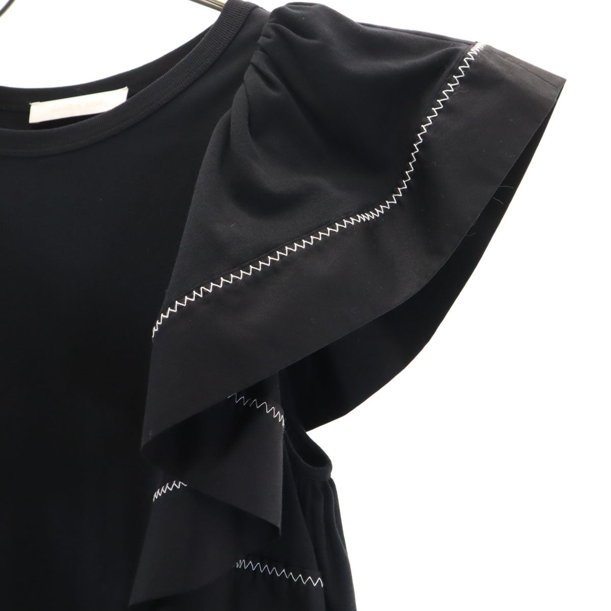 SEE BY CHLOE シーバイクロエ フレンチスリーブ ワンピース M 黒 フリル袖 レディース