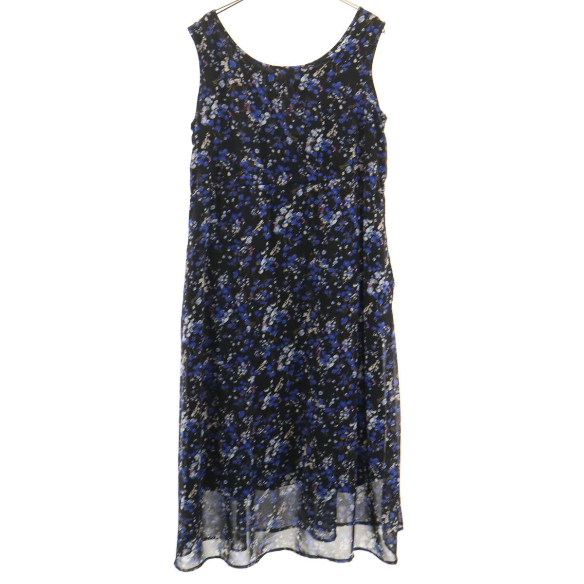 SWEET MOMMY スウィートマミー 花柄 ノースリーブ ロングワンピース M 黒×青系 レディース