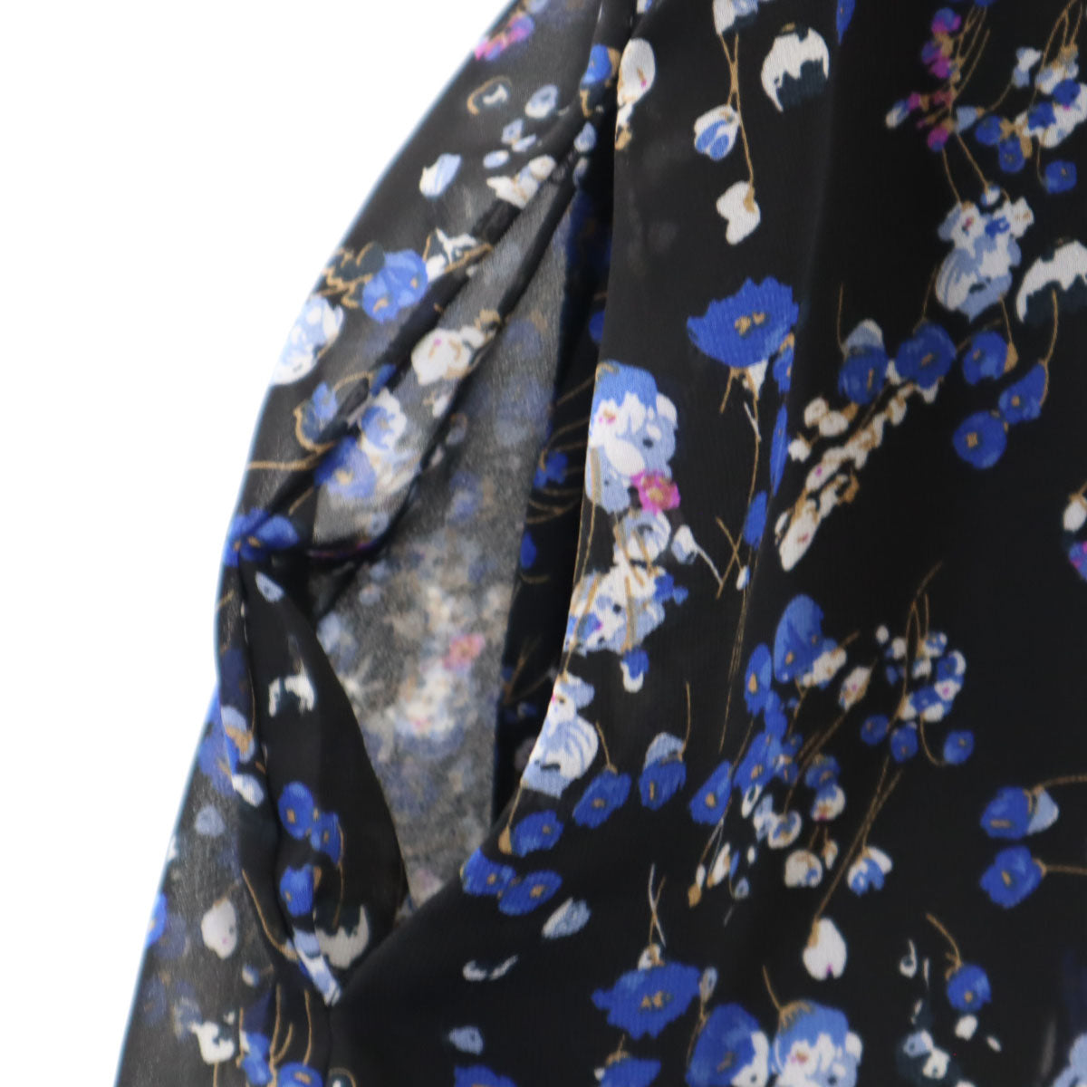 SWEET MOMMY スウィートマミー 花柄 ノースリーブ ロングワンピース M 黒×青系 レディース