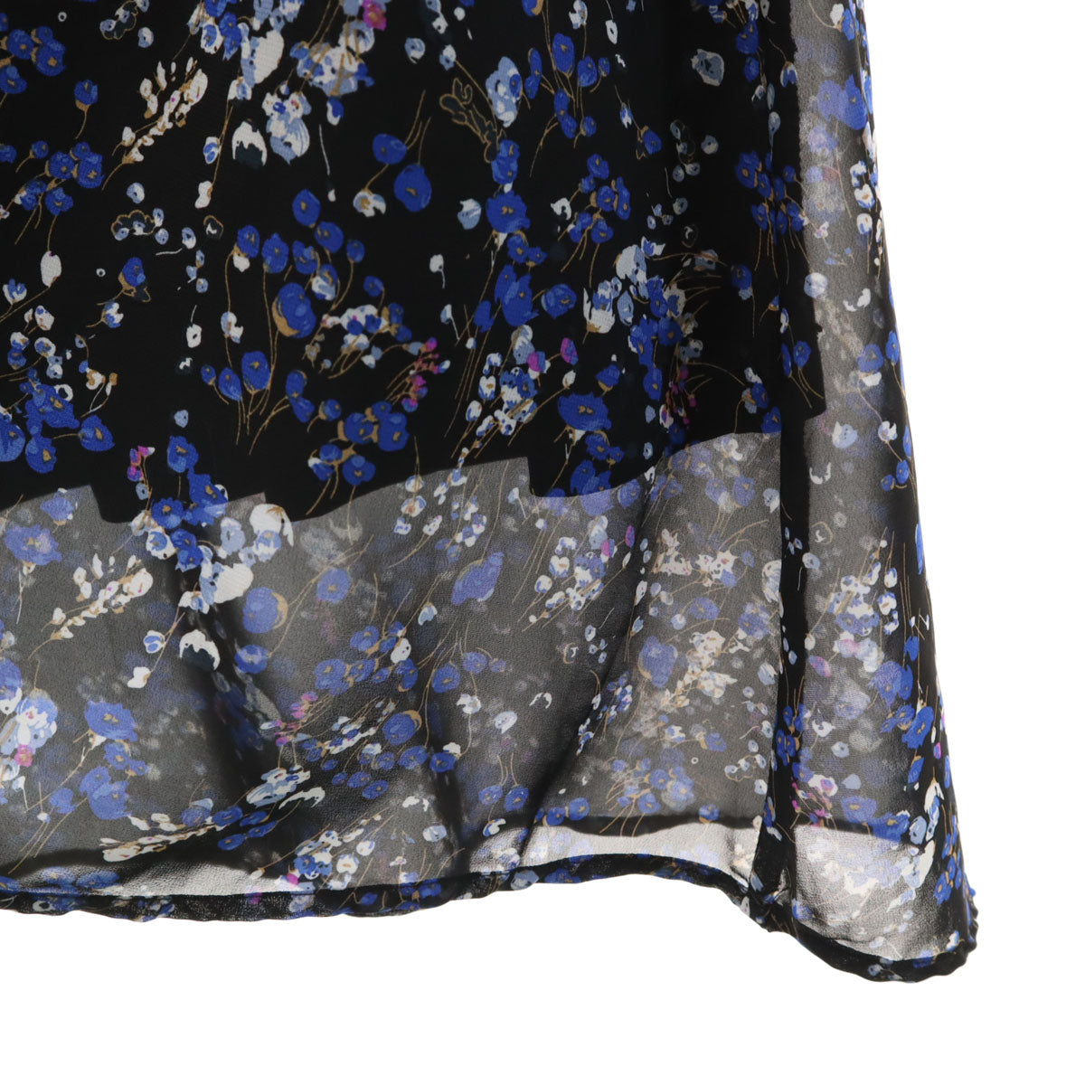 SWEET MOMMY スウィートマミー 花柄 ノースリーブ ロングワンピース M 黒×青系 レディース