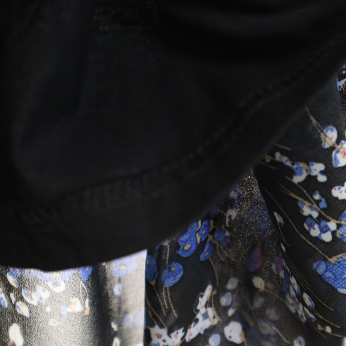 SWEET MOMMY スウィートマミー 花柄 ノースリーブ ロングワンピース M 黒×青系 レディース