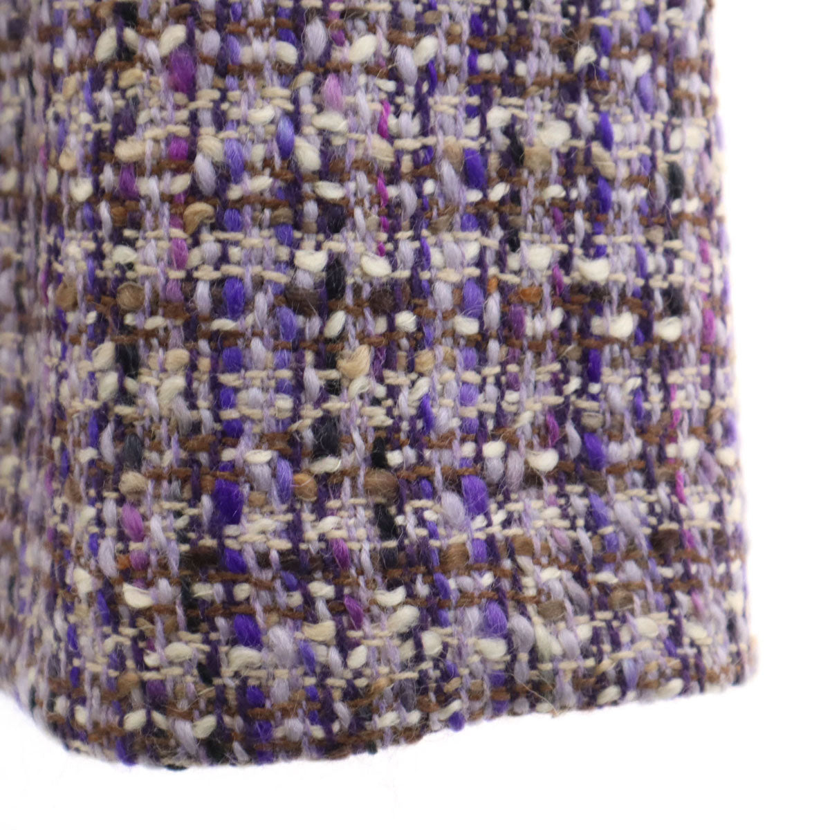 Kate Spade ケイトスペード シルク ツイード切替 ノースリーブ ワンピース 4 パープル 衣装カバー付き レディース