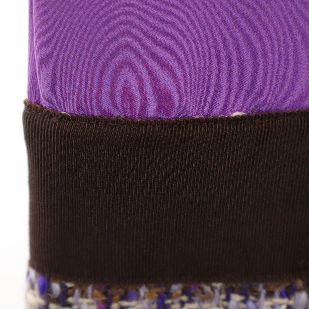 Kate Spade ケイトスペード シルク ツイード切替 ノースリーブ ワンピース 4 パープル 衣装カバー付き レディース