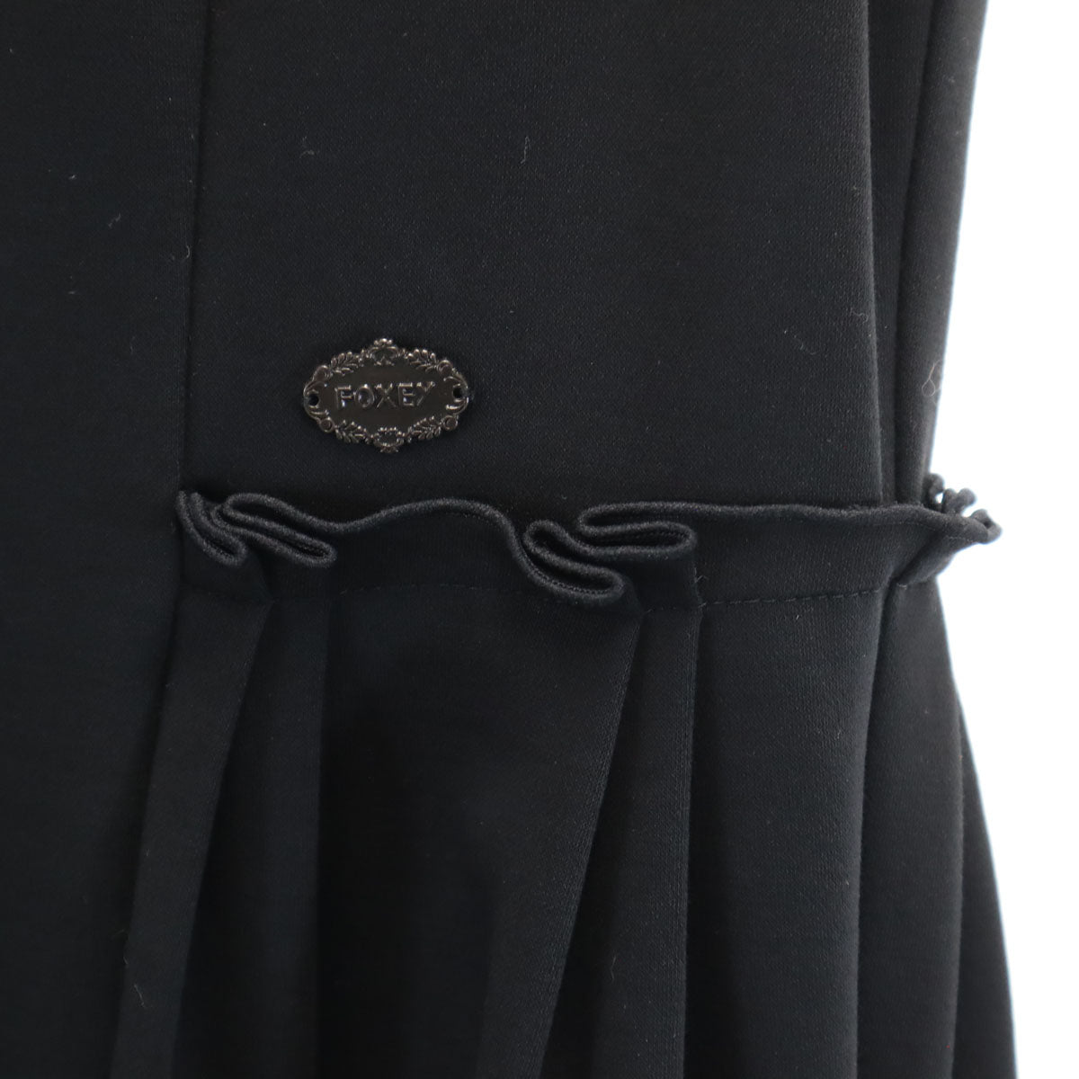 FOXEY NEW YORK フォクシーニューヨーク 日本製 ノースリーブ ワンピース 38 黒 レディース