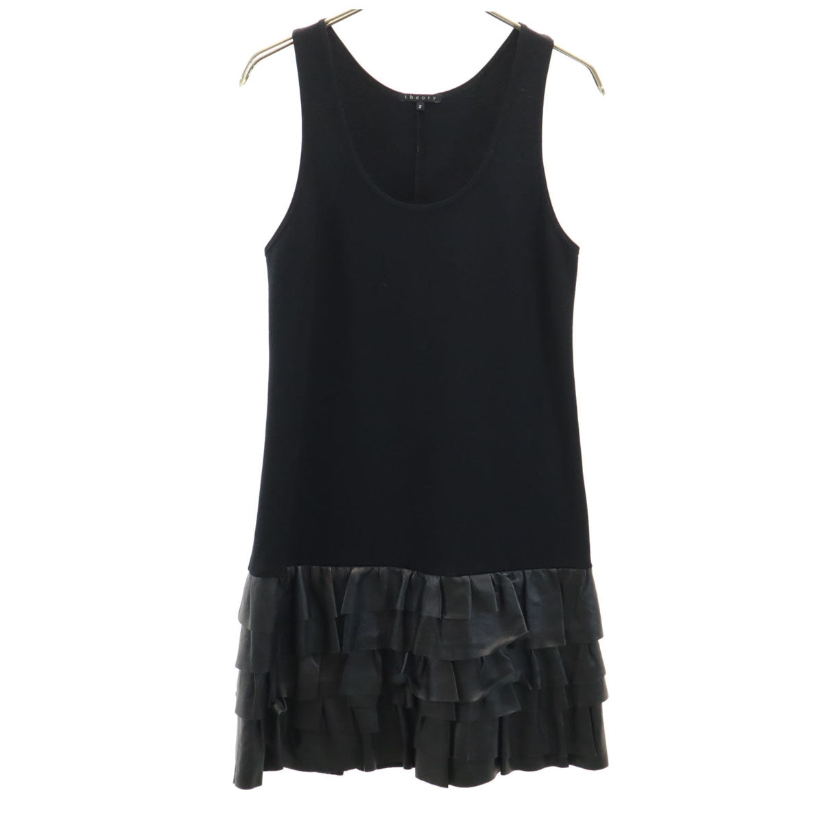 theory セオリー USA製 ノースリーブ ミニワンピース 2 ブラック レディース