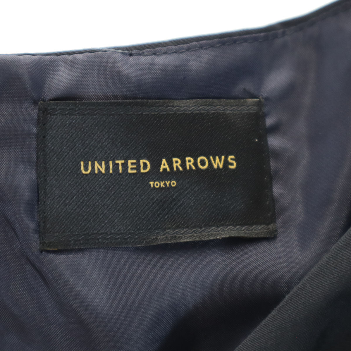 UNITED ARROWS ユナイテッドアローズ 日本製 ノースリーブ 膝丈ワンピース 36 ブラック レディース