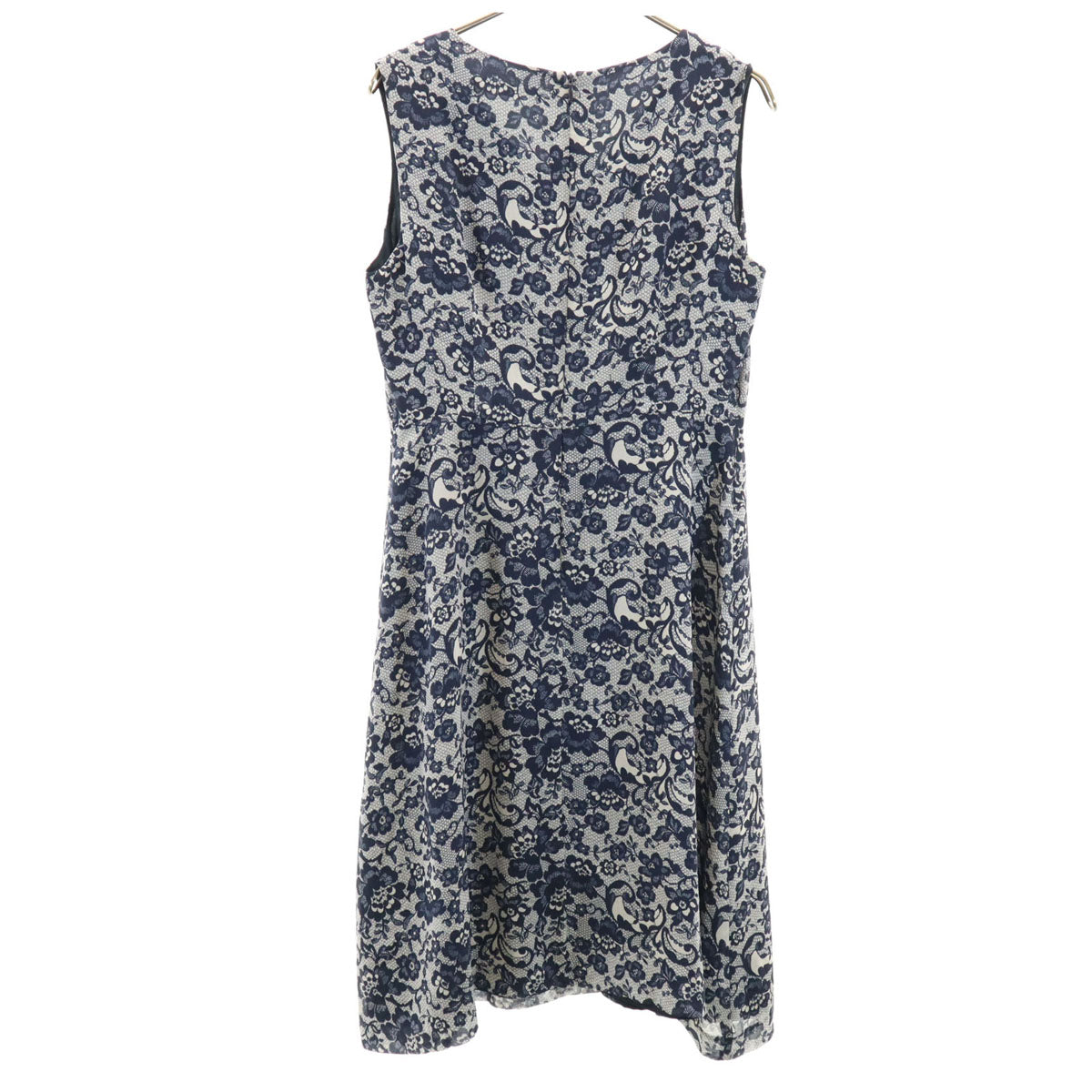 theory luxe セオリーリュクス レース柄 ノースリーブ 膝丈ワンピース グレー レディース