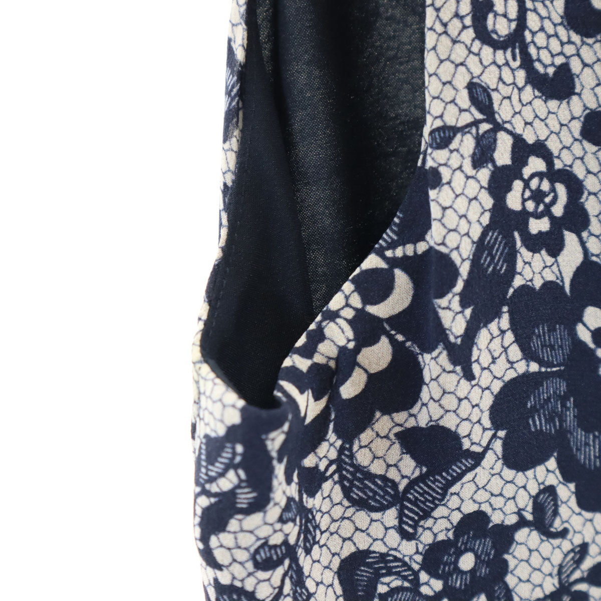 theory luxe セオリーリュクス レース柄 ノースリーブ 膝丈ワンピース グレー レディース