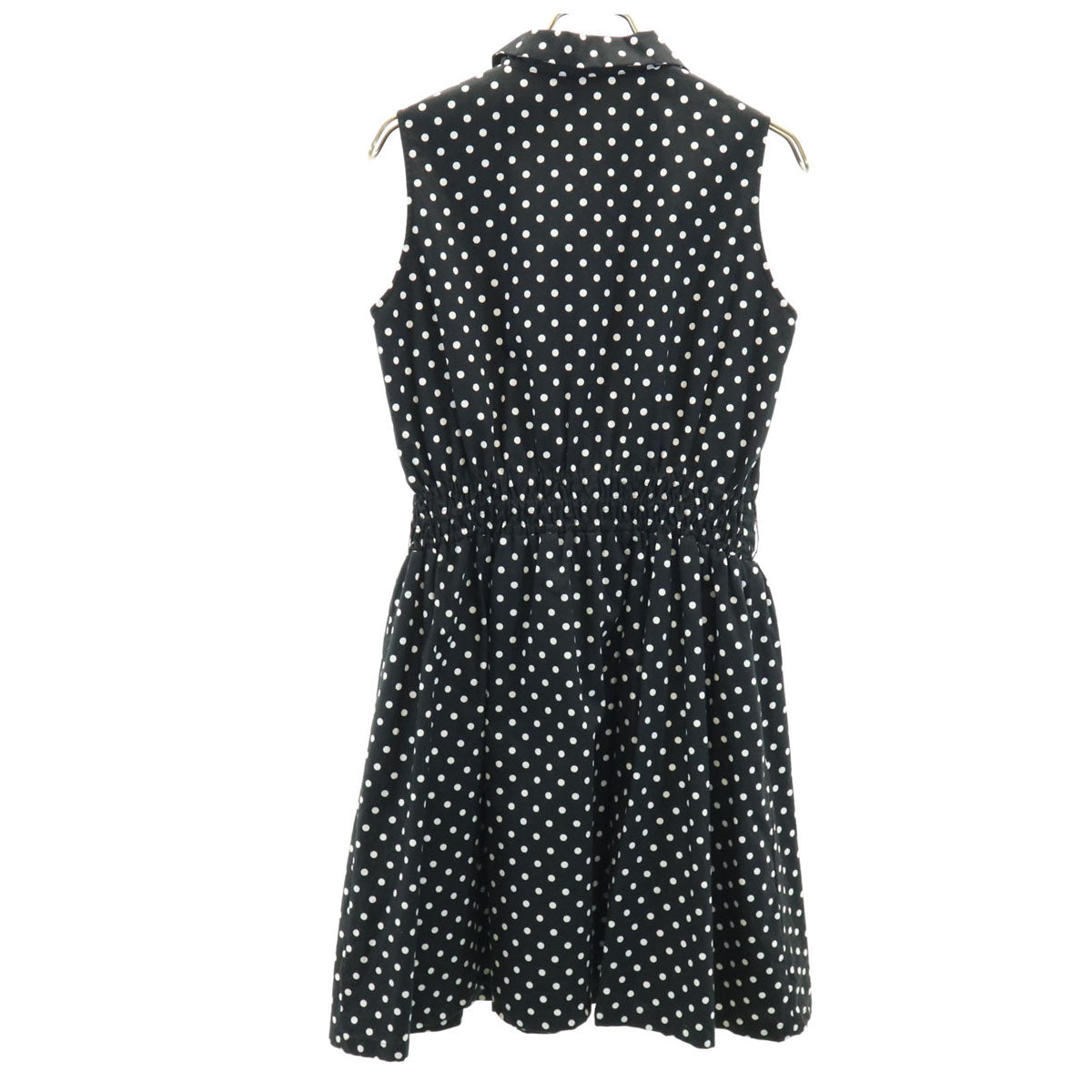 To b. by agns b トゥービーバイアニエスベー ドットプリント ノースリーブ ワンピース 38 ブラック レディース