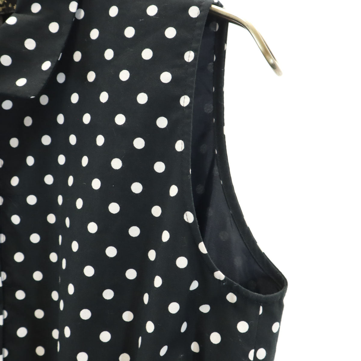 To b. by agns b トゥービーバイアニエスベー ドットプリント ノースリーブ ワンピース 38 ブラック レディース