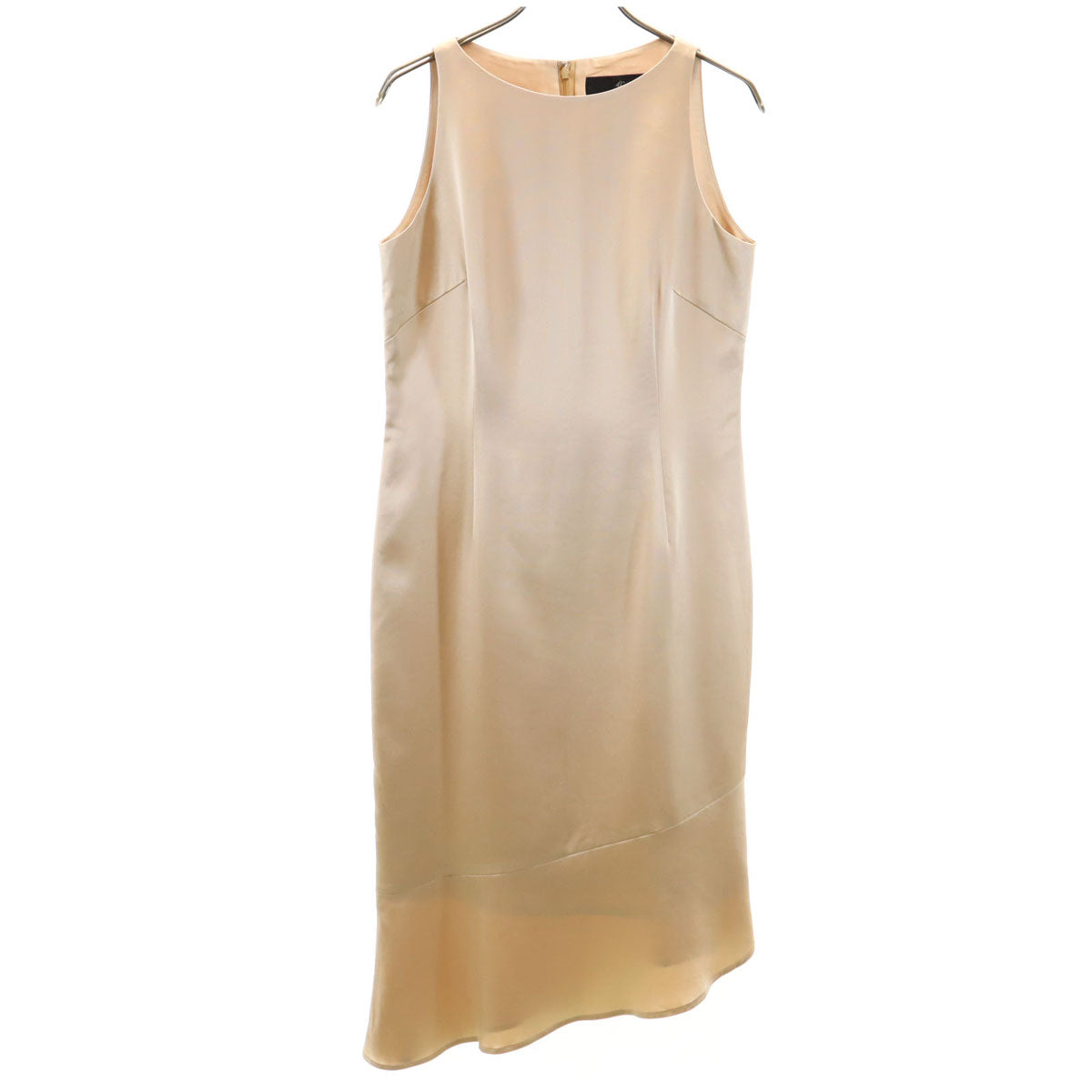 4℃ ヨンドシー 日本製 ノースリーブ ワンピース M ベージュ レディース