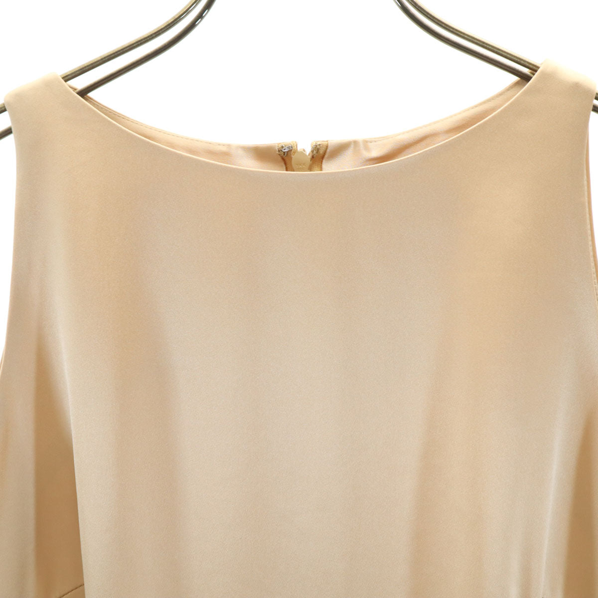 4℃ ヨンドシー 日本製 ノースリーブ ワンピース M ベージュ レディース