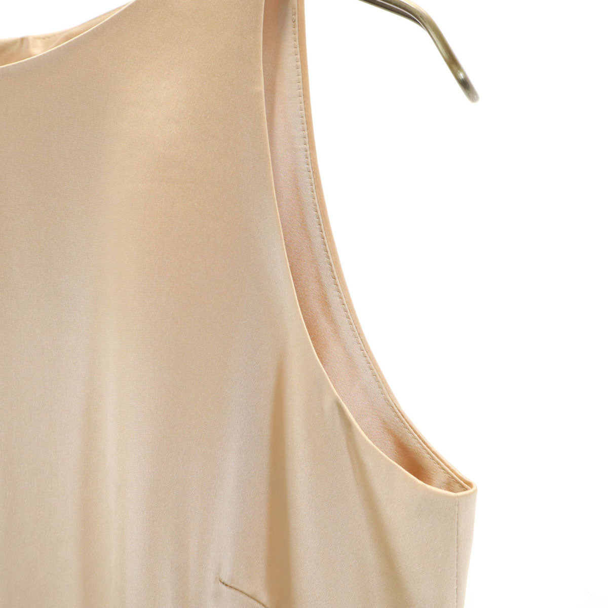 4℃ ヨンドシー 日本製 ノースリーブ ワンピース M ベージュ レディース