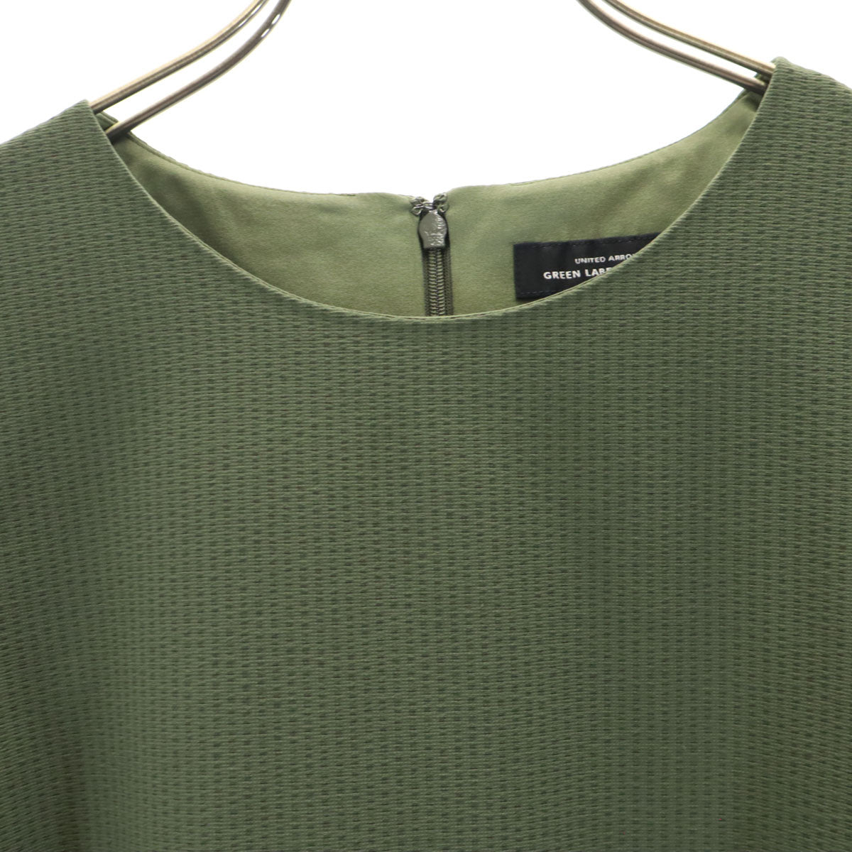 UNITED ARROWS green label relaxing ユナイテッドアローズグリーンレーベルリラクシング ノースリーブ シアサッカー ワンピース カーキ レディース