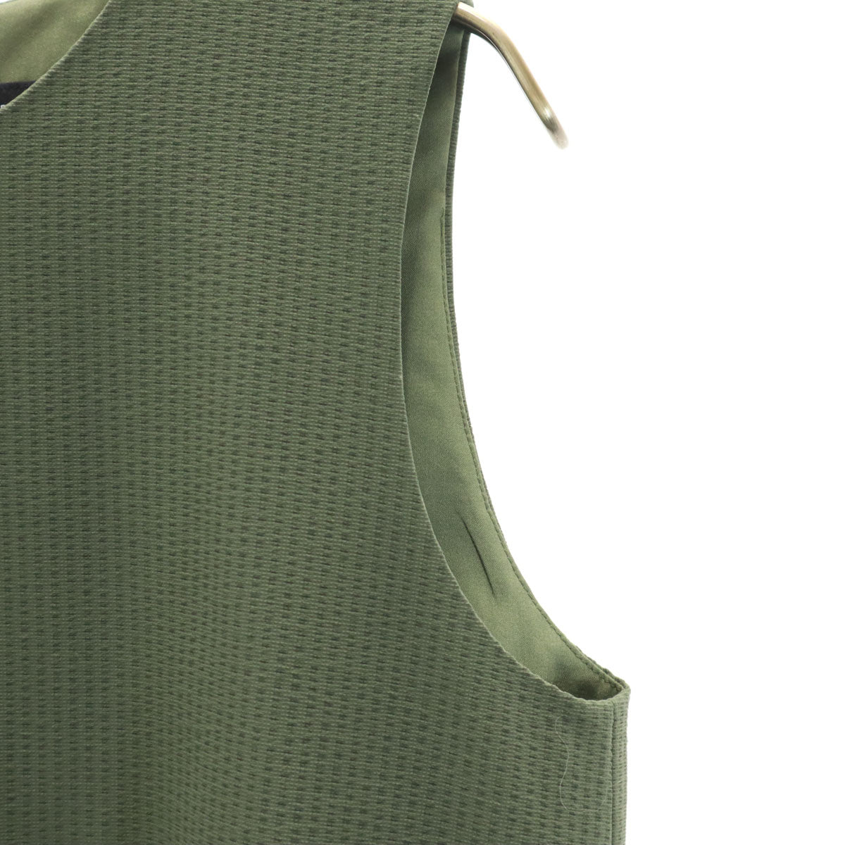 UNITED ARROWS green label relaxing ユナイテッドアローズグリーンレーベルリラクシング ノースリーブ シアサッカー ワンピース カーキ レディース