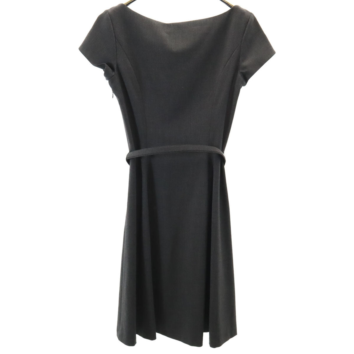 RALPH LAUREN ラルフローレン 未使用 ウールブレンド フレンチスリーブ ワンピース 11 グレー タグ付き レディース