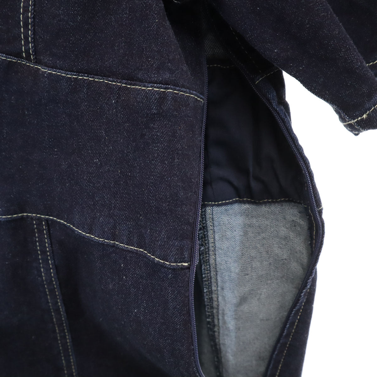 U by SPICK&SPAN ユーバイスピックアンドスパン 未使用 5分袖 デニム ワンピース 36 インディゴブルー レディース