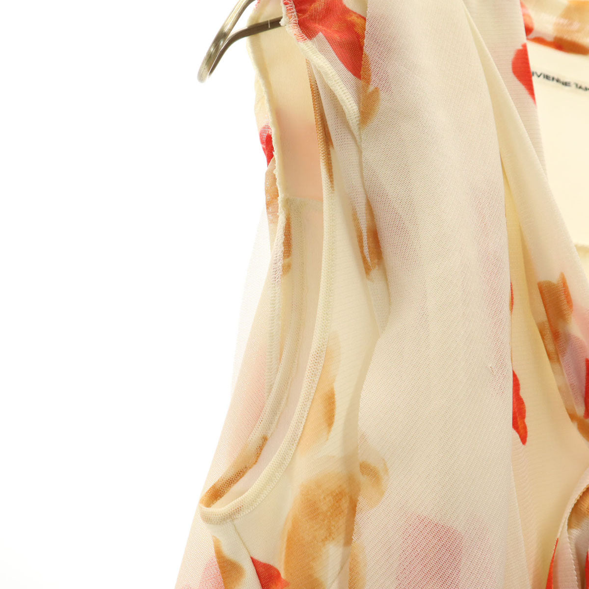 VIVIENNE TAM ヴィヴィアンタム 日本製 総柄 半袖 シフォン フレア ワンピース 0 ベージュ系 レディース