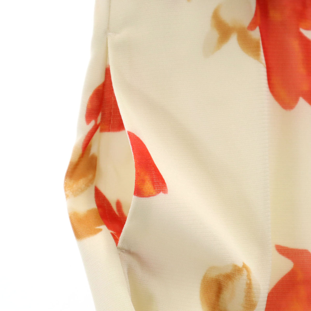 VIVIENNE TAM ヴィヴィアンタム 日本製 総柄 半袖 シフォン フレア ワンピース 0 ベージュ系 レディース