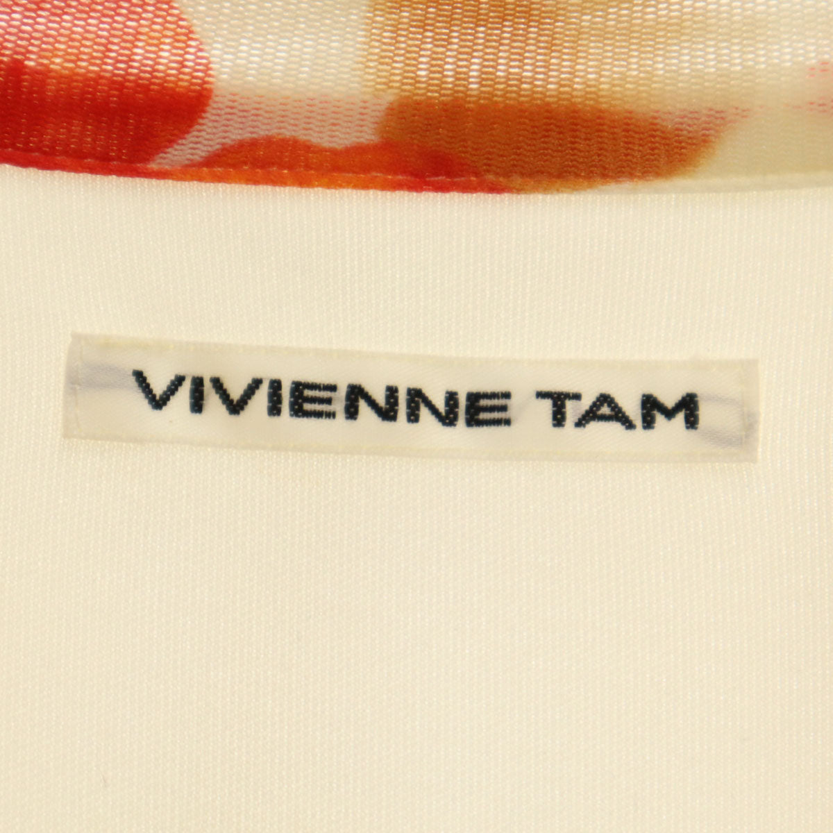 VIVIENNE TAM ヴィヴィアンタム 日本製 総柄 半袖 シフォン フレア ワンピース 0 ベージュ系 レディース