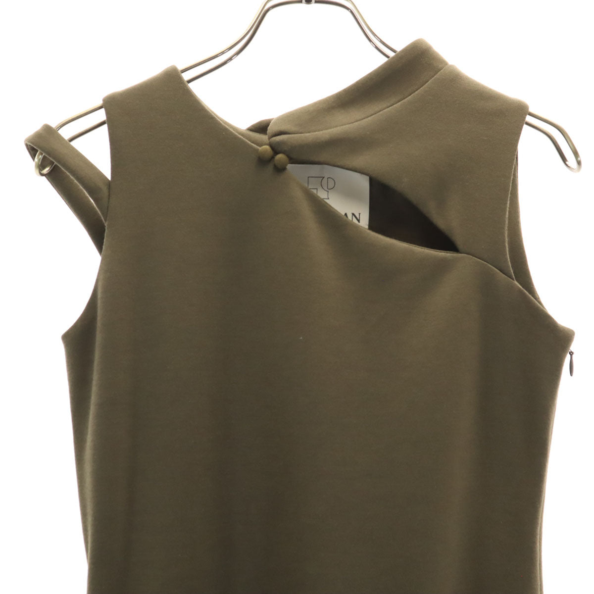 T_LOPLAN テーロプラン ノースリーブ スリット ロングワンピース F カーキブラウン レディース