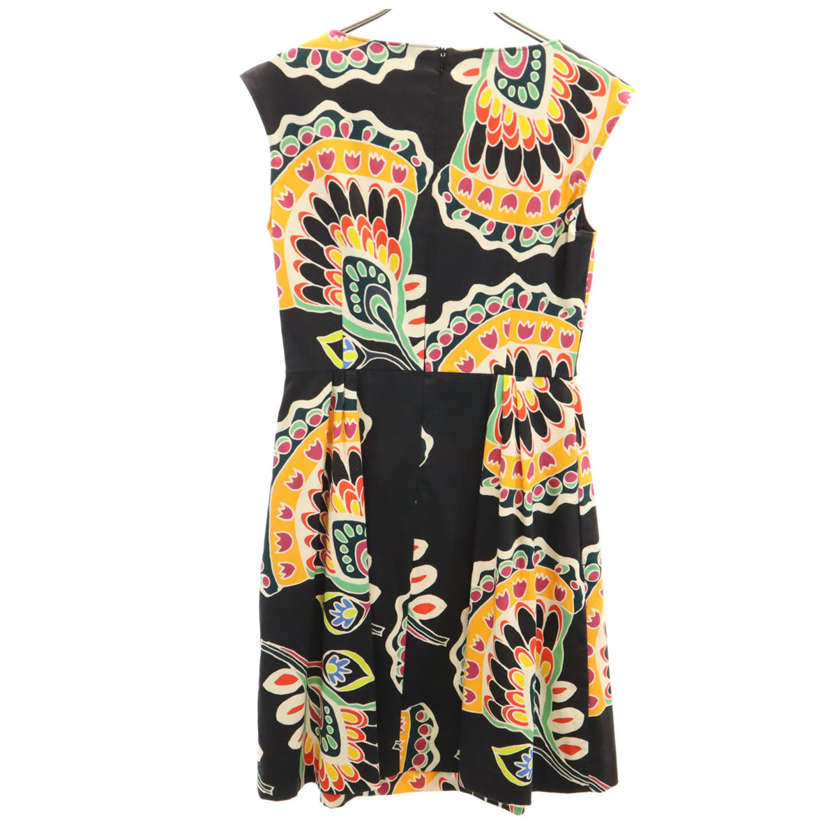 MAX&CO マックスアンドコー 総柄 フレンチスリーブ ワンピース 36 黒系 レディース