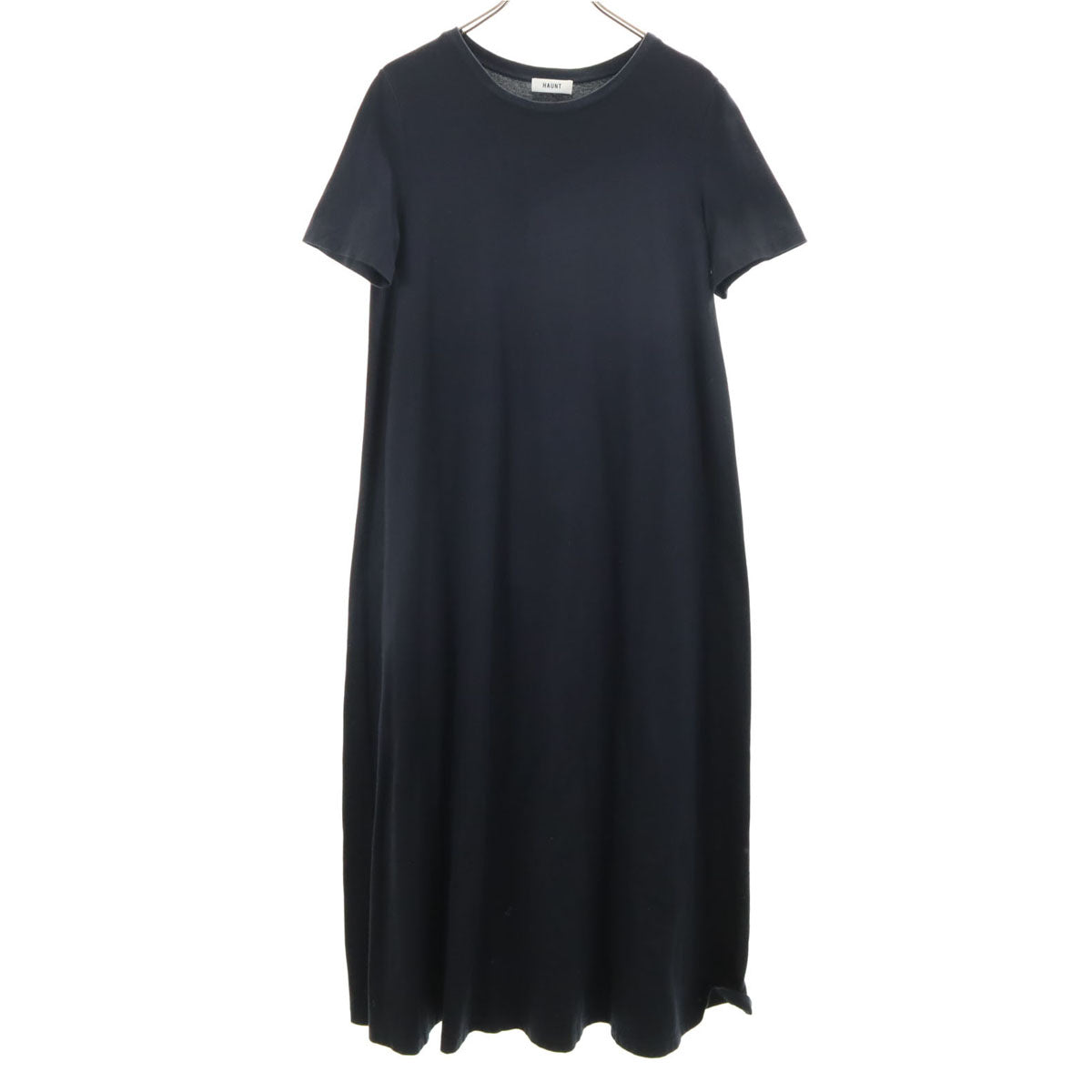 HAUNT ハウント 日本製 半袖 ロングワンピース 38 ネイビー レディース