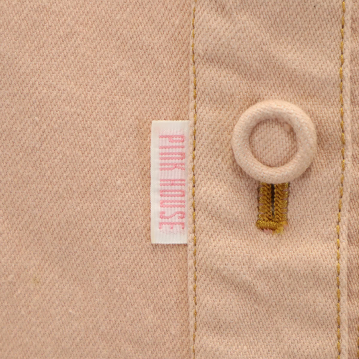 PINK HOUSE ピンクハウス ノースリーブ デニム ジャンパースカート サーモンピンク ワンピース レディース